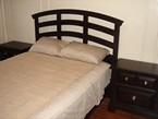 The bed & nightstands