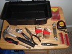 Contents of toolbox, spread out